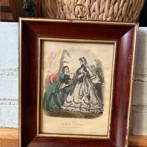 VINTAGE La Mode Illustree 1862 No 54 Paris Ladies Women's Fashion Printed Art